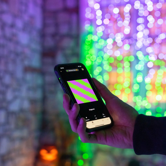 Mini guirlande lumineuse LED contrôlée par app Coloré & blanc chaud IP44