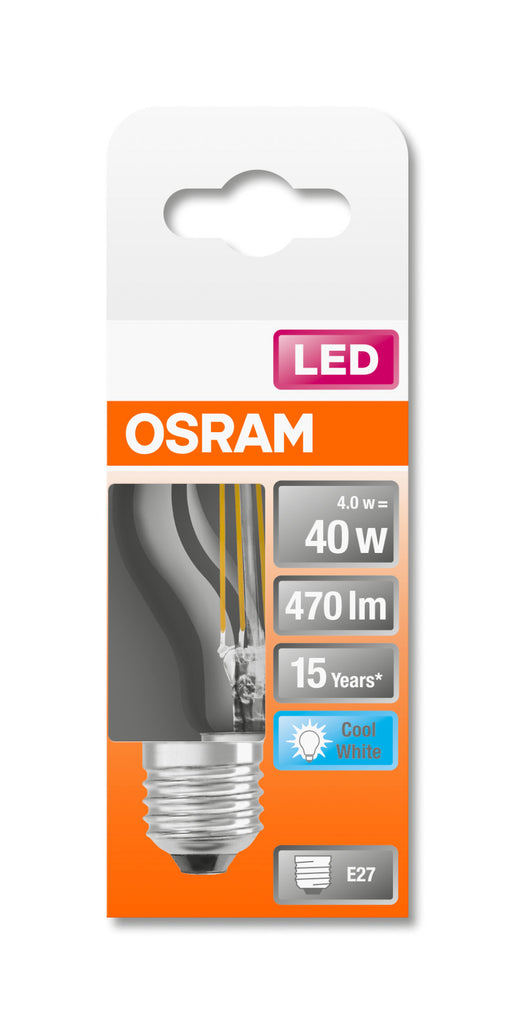 OSRAM Lampada LED - E14 - bianco caldo - 2700 K - 4 W - Sostituisce lampade  ad incandescenza 40W - chiara 